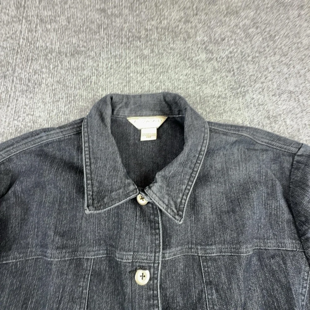 Allison Daley Jacket Womens 22W Blue Denim‎ Button Front Collared Casual Unlined